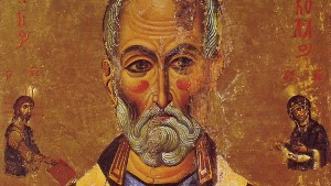 свт. Николай, фрагмент иконы 13 века, Синай.