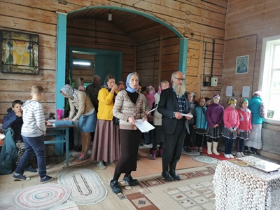 Молебен с акафистом в Казанской часовне д.Берег, 2019 г.