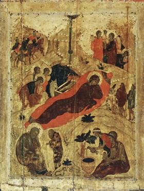 икона Рождество Христово, Андрей Рублев, 1410-?