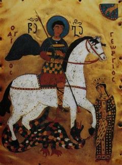 икона вмч. Георгий Победоносец (Грузия, XV век)
